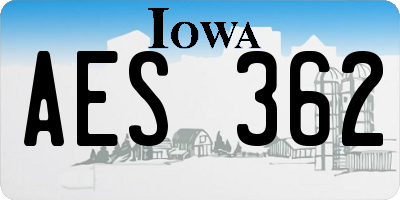 IA license plate AES362