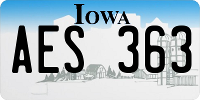IA license plate AES363