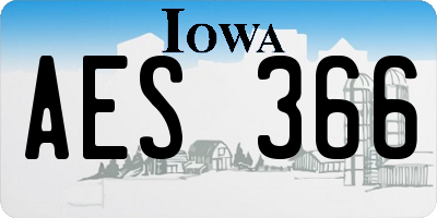 IA license plate AES366