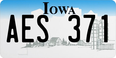 IA license plate AES371