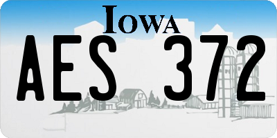 IA license plate AES372