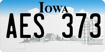 IA license plate AES373