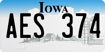 IA license plate AES374