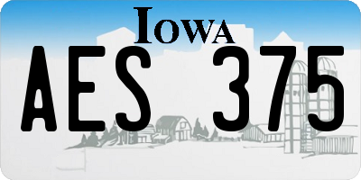 IA license plate AES375