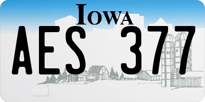 IA license plate AES377