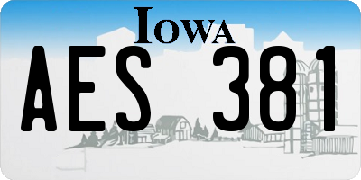 IA license plate AES381