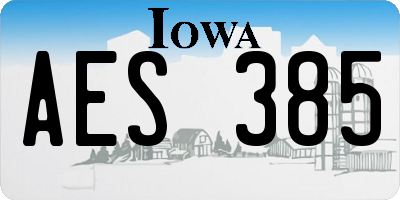 IA license plate AES385