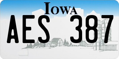 IA license plate AES387