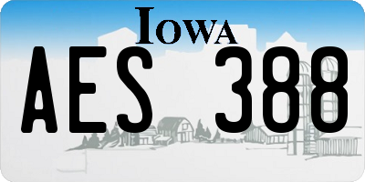 IA license plate AES388