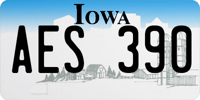 IA license plate AES390