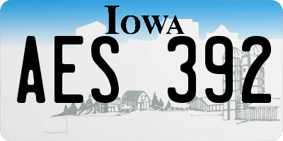 IA license plate AES392