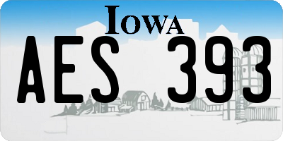 IA license plate AES393