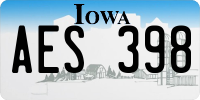 IA license plate AES398