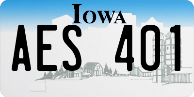 IA license plate AES401