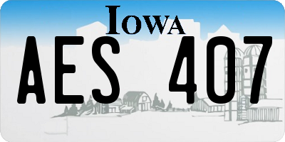 IA license plate AES407