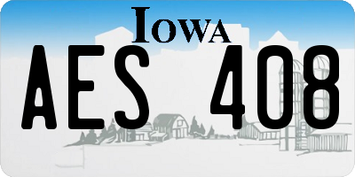 IA license plate AES408