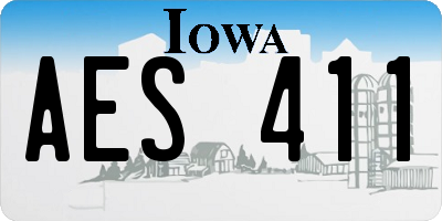 IA license plate AES411