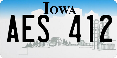 IA license plate AES412