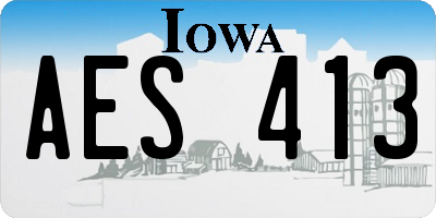 IA license plate AES413