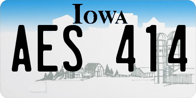 IA license plate AES414
