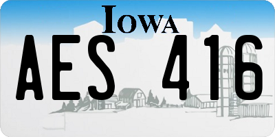 IA license plate AES416