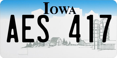 IA license plate AES417