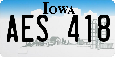 IA license plate AES418