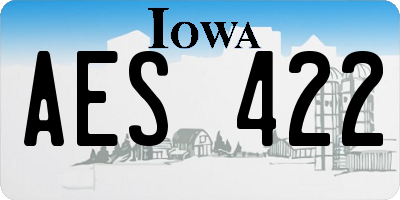 IA license plate AES422