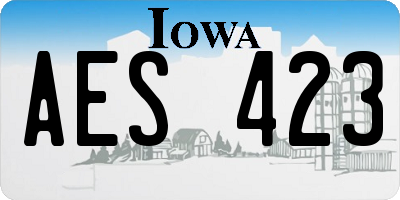 IA license plate AES423