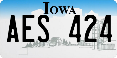 IA license plate AES424