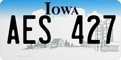 IA license plate AES427