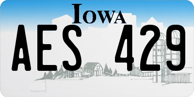 IA license plate AES429