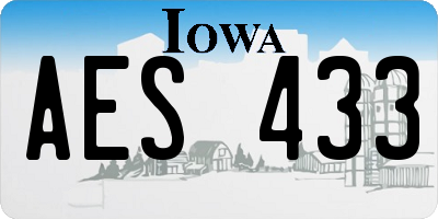 IA license plate AES433