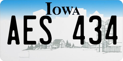 IA license plate AES434