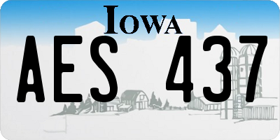 IA license plate AES437