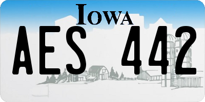 IA license plate AES442