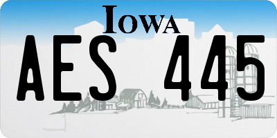 IA license plate AES445