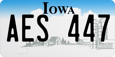 IA license plate AES447
