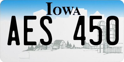 IA license plate AES450