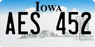 IA license plate AES452