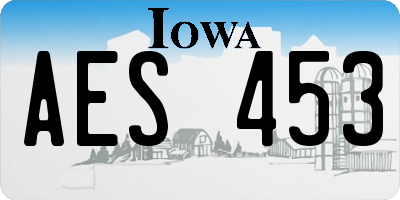 IA license plate AES453