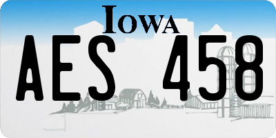 IA license plate AES458