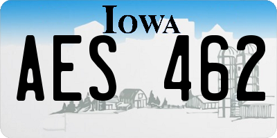 IA license plate AES462