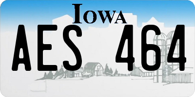 IA license plate AES464