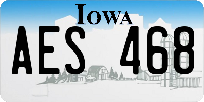 IA license plate AES468