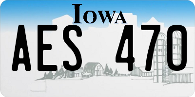 IA license plate AES470