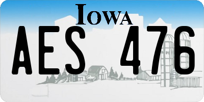 IA license plate AES476