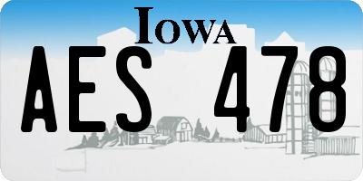 IA license plate AES478