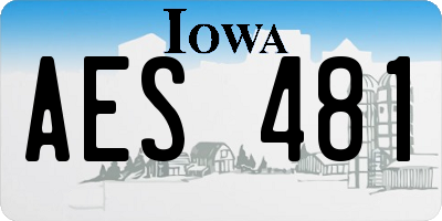 IA license plate AES481