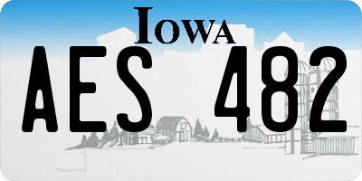IA license plate AES482